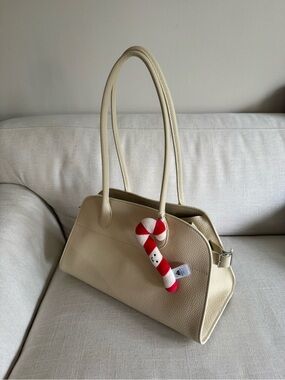 Cream Beige Structured Shoulder Bag Quiet Luxury Work Tote Minimalist